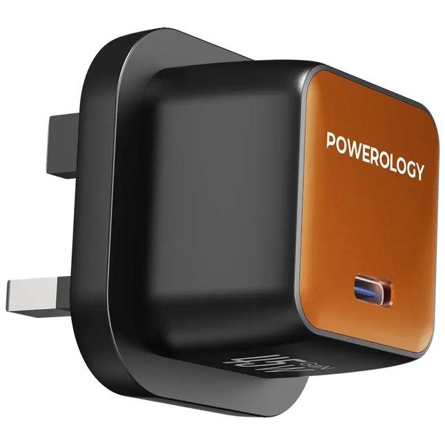 Powerology QX 45W Pocket-Sized GAN Adapter Black/Orange