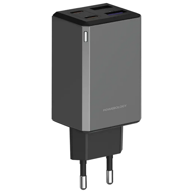 Powerology 65W GaN Multi-Port Travel Adapter
