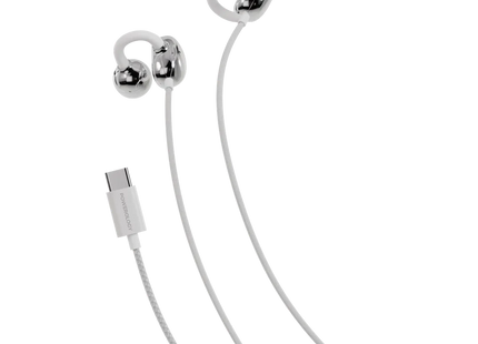 Powerology Voro Earhook USB-C Wired Earphones White