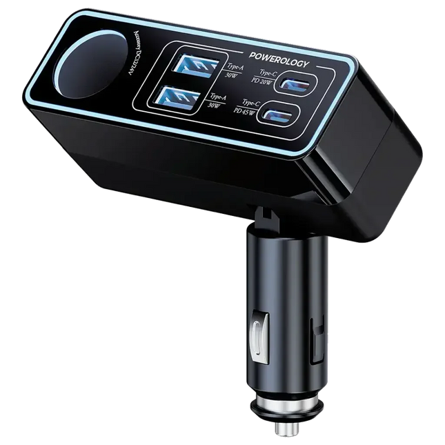 Powerology Brio 125W Multi-Port Car Charger