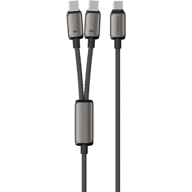 Powerology Zinco Series 2-IN-1 Dual USB-C Cable