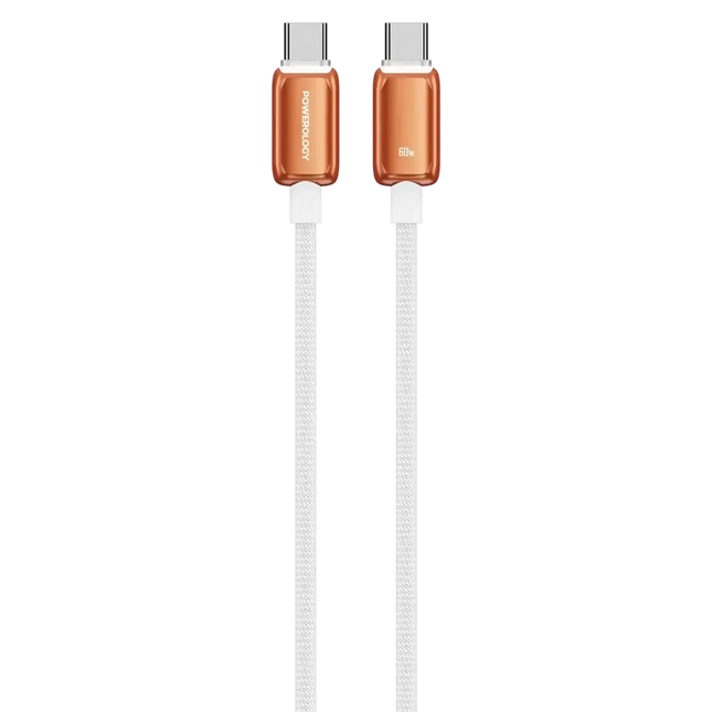 Powerology Zinco Series 60W USB-C Cable Orange