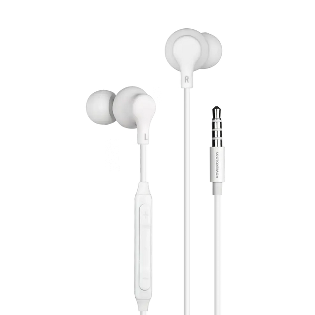 Powerology 3.5mm In-Ear Stereo Earphones White