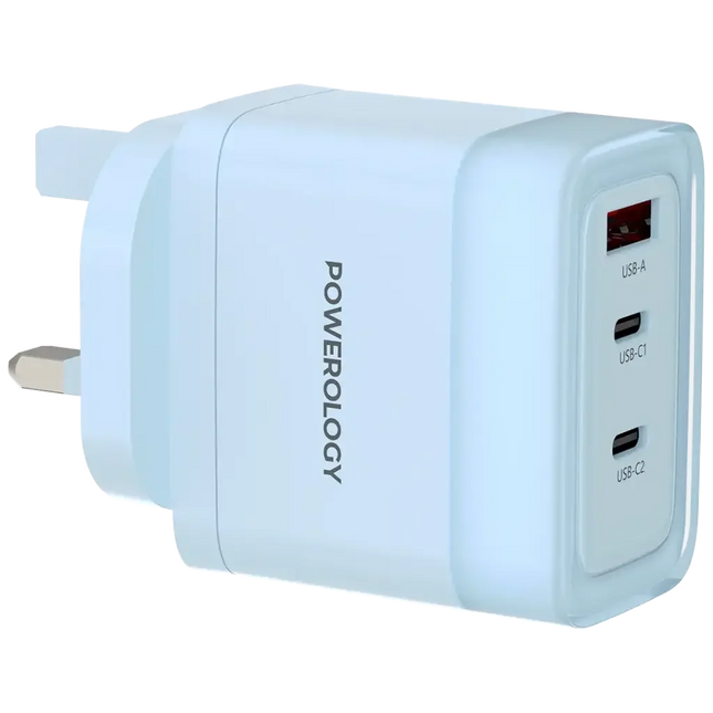 Powerology Lunex Series Fast Charging Adapter PD 65W Blue