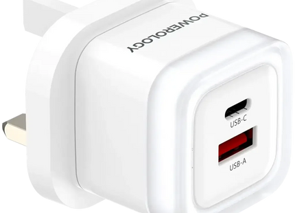 Powerology Dual-Port Fast Charging Adapter PD 35W White