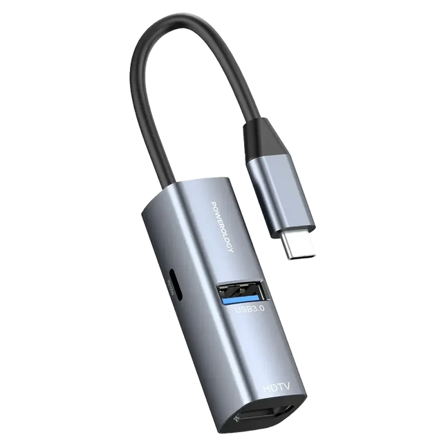 Powerology Aluminum Mini USB-C HUB