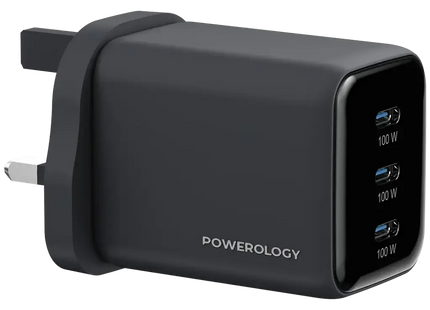 Powerology Volt-X 100W Multi-Port Gan Wall Charger