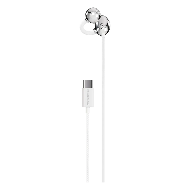 Powerology Voro Single-Sided Clip-On Wired Earphone White