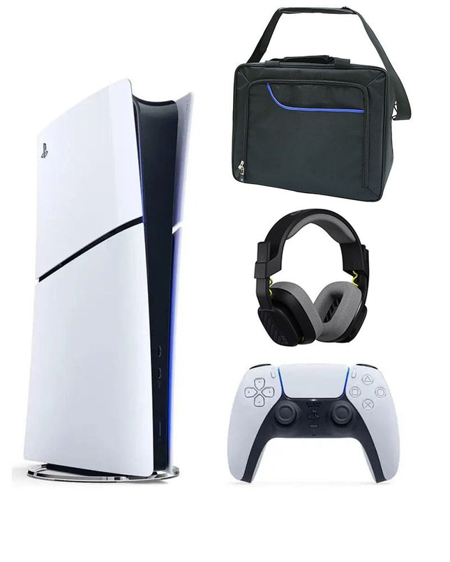 Playstation 5 Slim Digital Edition Console + Astro A10 PS Salvage Black + Carrying Case