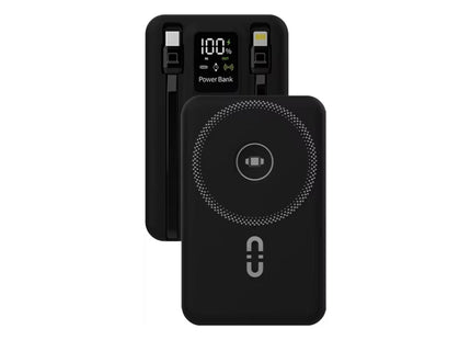 Porodo 10000mAh Magsafe Power Bank Built-In Lightning And Type-C Black