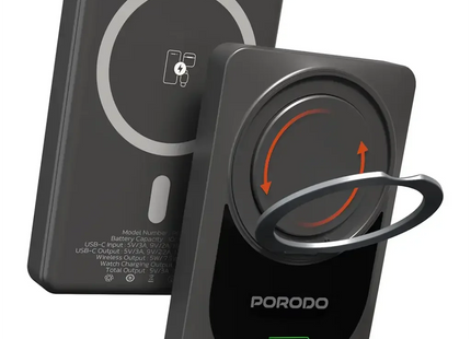 Porodo 10000mAh Qi2 Wireless Power Bank Dark Gray