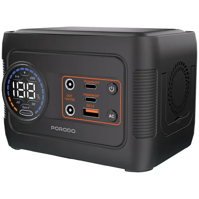 Porodo 150W Forcebase Portable Power Station Gray & Black
