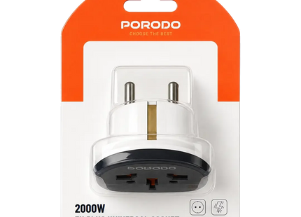 Porodo 2000W EU Plug Universal Socket White