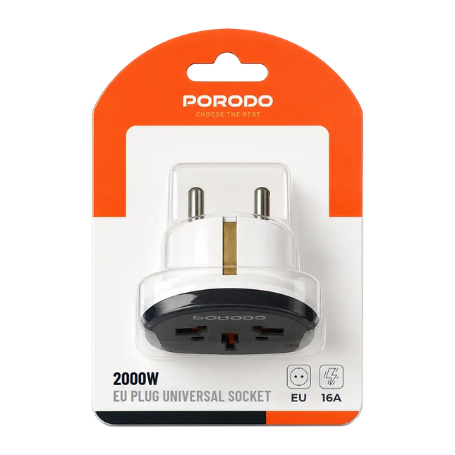 Porodo 2000W EU Plug Universal Socket White