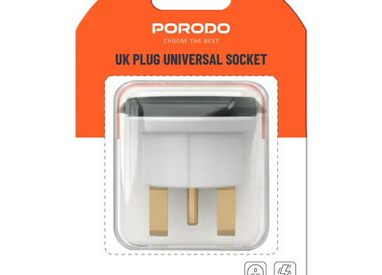 Porodo 2000W UK Plug Universal Socket White & Black