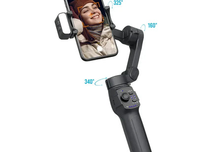 Porodo 3-Axis Gimbal Stabilizer Magnetic Fill Light Black