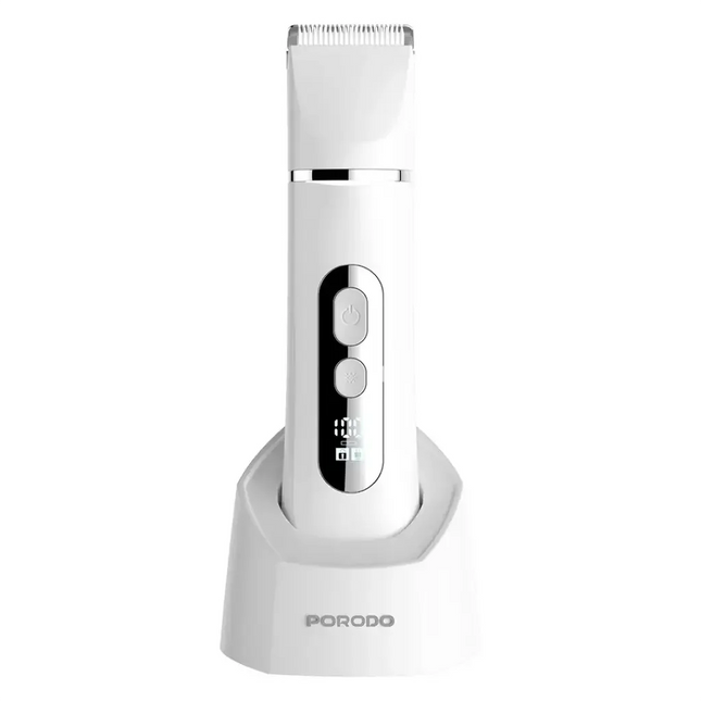 Porodo 4-In-1 Face & Body Electric Trimmer Smart LED Display White