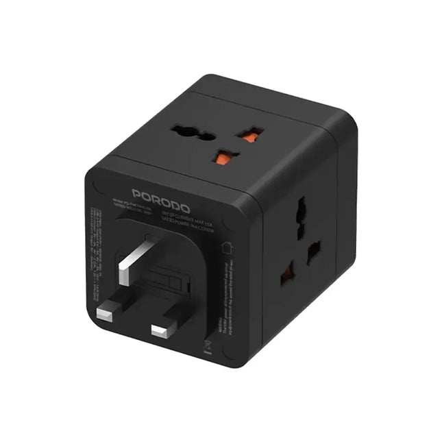 Porodo 4 AC Universal Power Block Black