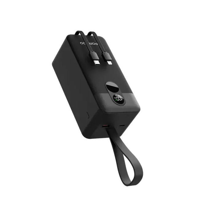 Porodo 50000mAh Power Bank Integrated Cables Black