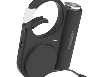 Porodo 5000mAh Outdoor Power Bank 70 cm Retractable Type-C Black