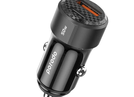 Porodo 50W Dual Output Car Charger Black