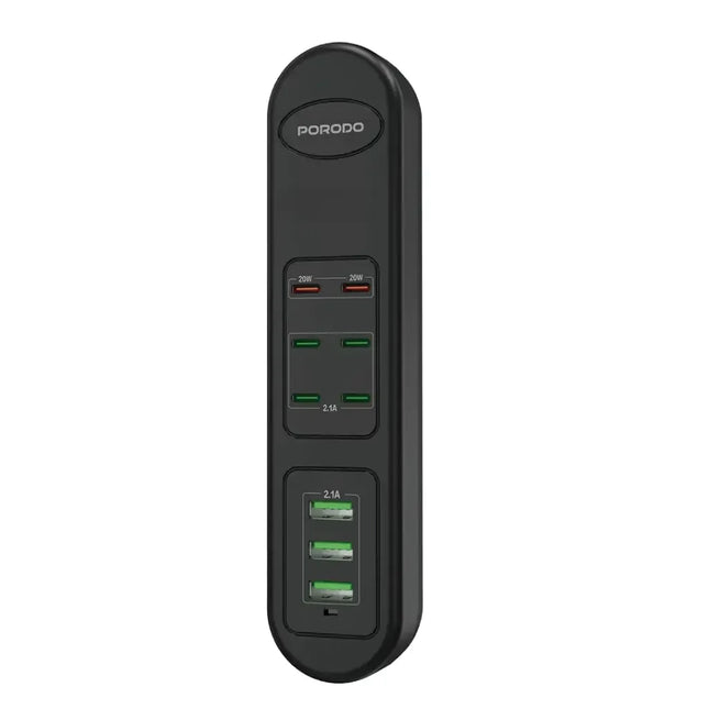 Porodo 50W Multi-Port USB Charging HUB Black