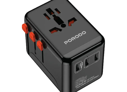 Porodo 5Gbps USB HUB Universal Travel Adapter Black