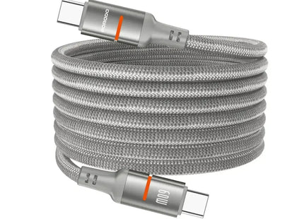 Porodo 60W Type-C to Type-C Magnetic Braided Cable Grey