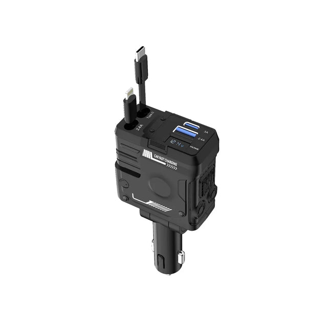 Porodo 66W Car Charger Lightning & Type-C Black