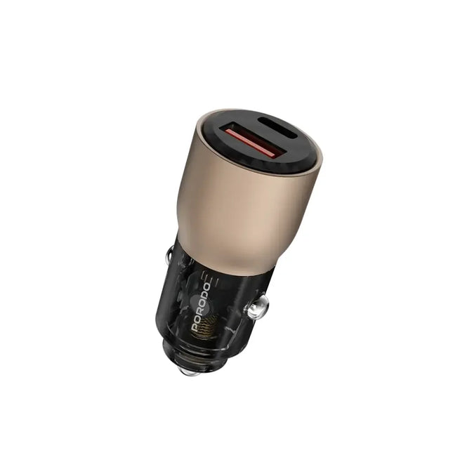 Porodo 95W Car Charger Transparent Multi-Device PD Charging Desert Titanium