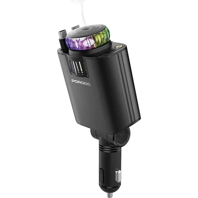 Porodo AROMAGLOW 120W Fast Car Charger Black