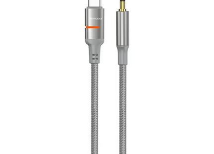 Porodo AUX To Type-C LED Light Cable Gray