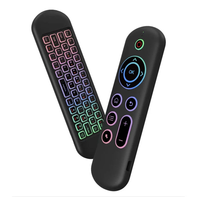 Porodo Air Mouse Remote Mini Keyboard 6-Axis Gyro Sensor Black