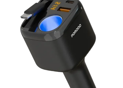 Porodo Apolo Multi-Port Car Charger Black