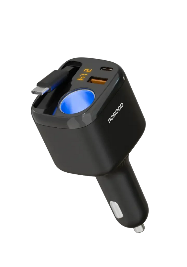 Porodo Apolo Multi-Port Car Charger Black