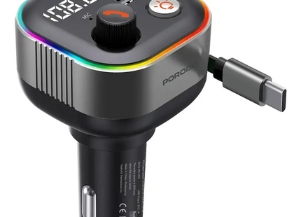 Porodo Audio Boost Bluetooth FM Transmitter Dark Grey