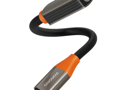 Porodo AudioLink USB-C to 3.5MM Audio Jack Adapter Black & Orange