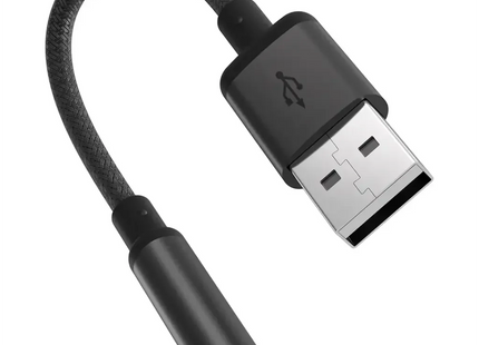 Porodo Audiolink Female 3.5mm to USB-A Audio Jack Adapter Black