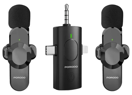 Porodo Audix Elite 3 In 1 Lavalier Microphone Black