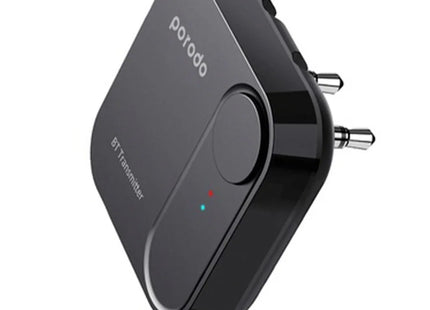 Porodo Bluetooth Audio Transmitter Connects Two Headphones Simultaneously Black