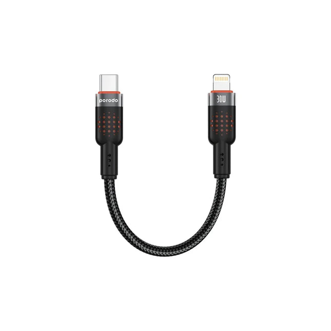 Porodo Braided Cable Type-C to Lightning Black