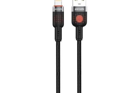Porodo Braided Cable USB-A to Lightning Black