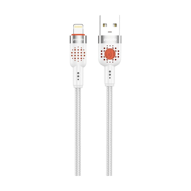 Porodo Braided Cable USB-A to Lightning White