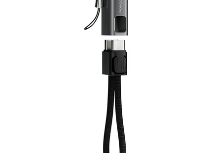 Porodo Chargeloop Keychain Data Cable USB-C to USB-C Black