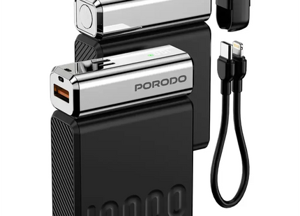Porodo Chrome Volt 10000 mAh Power Bank Black