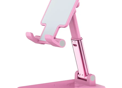 Porodo Desktop Phone & Tablet Stand with Adjustable Telescopic Rod Pink