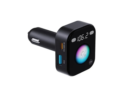 Porodo Dual Microphone FM Transmitter & Charger Black