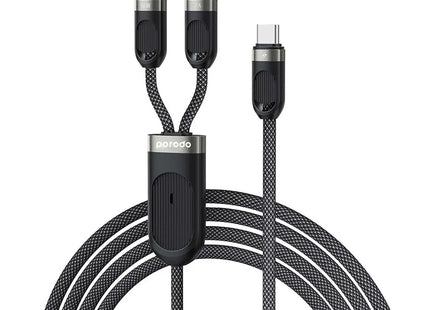 Porodo Dual Type-C Fast Charging Cable USB-C PD Input Black