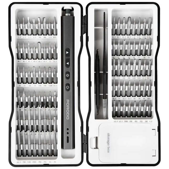 Porodo Electric Screwdriver Kit Black