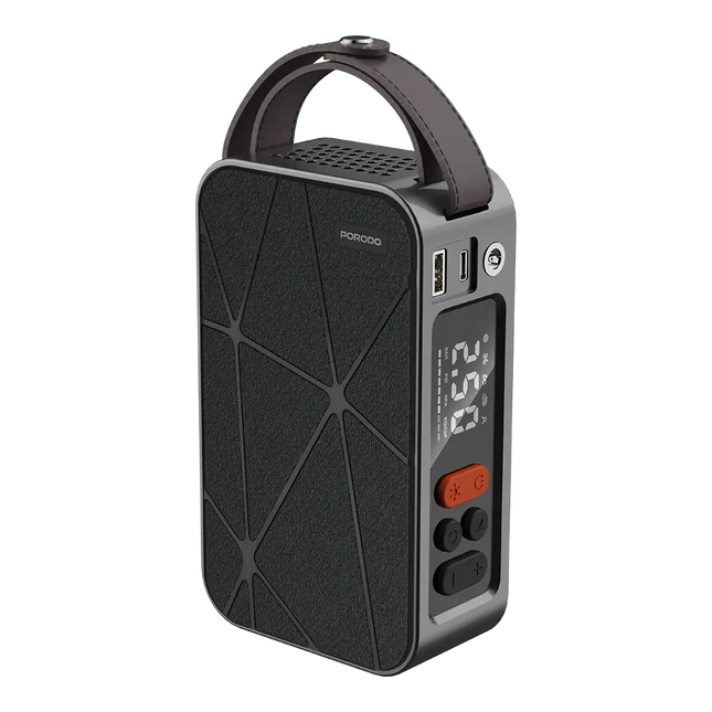 Porodo Flator 4000mAh Car Tire Inflator Pressure Display Black